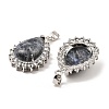 Natural Sodalite & Rhinestone Pendants G-K338-31P-02-2