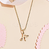 1pc Brass Chain & 304 Stainless Steel Letter Pendant Necklaces NJEW-LP0001-40H-G-3