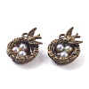 Antique Bronze Plated Light Grey Pearl Alloy Pendants LS-PALLOY-Z001-01-2
