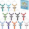 Glass Wine Glass Charms AJEW-SC0002-36-1