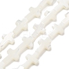 Natural White Mother of Pearl Shell Cross Beads Strands X-SSHEL-F0812C-1
