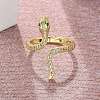 Brass Micro Pave Cubic Zirconia Cuff Rings for Women RJEW-Z084-01G-05-2