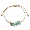 Natural Amazonite Chips Braided Bead Bracelets BJEW-JB09851-05-1