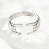 304 Stainless Steel Rock & Roll Hand Gesture Cuff Rings for Women Men RJEW-B118-02P-2
