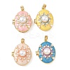 Brass Enamel Locket Pendants KK-F923-02C-G-2