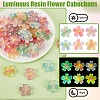 60Pcs 6 Colors Luminous Resin Cabochons RESI-GA0001-30-1-4