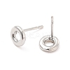 Brass Hollow Out Initial Letter Stud Earrings EJEW-A044-01P-O-2