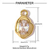 304 Stainless Steel Micro Pave Cubic Zirconia Pendants STAS-OY008-72G-2