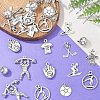 30Pcs 10 Styles Tibetan Style Zinc Alloy Pendants FIND-YW0006-56-5
