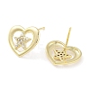 Brass Micro Pave Clear Cubic Zirconia Studs Earring for Women EJEW-S217-A06-2