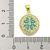 Rack Plating Brass Micro Pave Cubic Zirconia Pendants KK-B091-22G-06-3