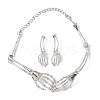 Alloy Pendant Necklaces & Stud Earrings for Women SJEW-B021-01P-2