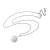 304 Stainless Steel Sunflower Pendant Box Chain Necklaces for Women NJEW-R011-01P-4