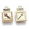 Brass Micro Pave Cubic Zirconia Charms KK-R112-070-NF-2