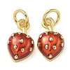 Real 18K Gold Plated Brass Enamel Charms KK-K392-02G-1