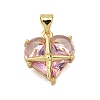Brass Micro Pave Cubic Zirconia Pendants KK-K401-02C-G-1
