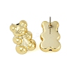 Bear CCB Plastic Stud Earrings for Women EJEW-Q382-04B-G-2