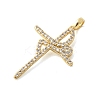 Brass Pave Clear Cubic Zirconia Pendants LS-KK-G554-20G-2