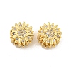 Brass Micro Pave Clear Cubic Zirconia Multi-Strand Links KK-B096-15G-1