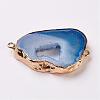 Electroplate Natural Druzy Geode Quartz Crystal Links connectors G-K189-04B-2