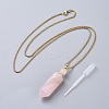 Natural Gemstone Perfume Bottle Pendant Necklaces NJEW-F251-09-3