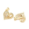 Brass Micro Pave Cubic Zirconia Pendants KK-P339-18G-2