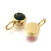 Ion Plating(IP) 304 Stainless Steel Micro Pave Cubic Zirconia Charms STAS-K263-76G-2