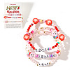 3Pcs Christmas Theme Handmade Polymer Clay & Glass Bicone Beads Stretch Bracelet Sets QY3550-12-1