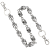 Skull Zinc Alloy Link Chain Belts AJEW-WH0070-24AS-1