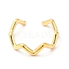 Ion Plating(IP) 304 Stainless Steel Wave Open Cuff Ring for Women RJEW-I085-13P-01-2