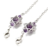 Round Natural Amethyst Dowsing Pendulums G-M447-07P-06-3