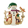 Christmas Alloy Colorful Rhinestone Brooches LS-JEWB-U009-10I-1