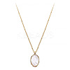 304 Stainless Steel Pave Natural Shell Pendant Necklaces FS-WGEBDE2-02-2