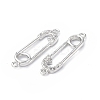 Eco-Friendly Rack Plating Brass Micro Pave Clear Cubic Zirconia Connector Charms KK-F845-04P-3