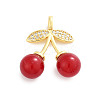 Brass Micro Pave Cubic Zirconia Pendants KK-H073-03G-1