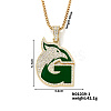 Hip-hop Style Alloy Crystal Rhinestone Eagle Animal Alphabet G Pendant Necklaces WR8601-1-1