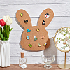 Rabbit Wall Mounted Brooch Jewelry Display Cork Tray AJEW-WH0433-01D-5