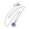 Rhinestone Flower Pandant Necklace with Cable Chains LS-NJEW-K247-01P-1