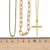 304 Stainless Steel Cross Pendant 3 Layer Necklaces for Women LS-NJEW-F343-02G-7
