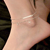 1Pc Alloy Star Charm Double Layer Anklets for Women AJEW-LP0001-75-1
