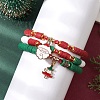 3Pcs 3 Styles Handmade Polymer Clay Beaded Stretch Bracelet Sets BJEW-TA00499-3