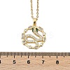 Brass Micro Pave Clear Cubic Zirconia Ring with Snake Pendants Necklaces NJEW-K280-03A-G-3