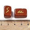 Rectangle Natural Red Jasper Rune Stones G-Z059-01M-3