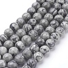 Natural Map Stone/Picasso Stone/Picasso Jasper Beads Strands X-G-G047-8mm-1