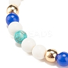 Natural & Synthetic Mixed Gemstome Round Beaded Stretch Bracelet for Women BJEW-JB08284-5