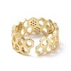 Clear Cubic Zirconia Honeycomb Open Ring RJEW-P032-25G-3