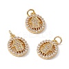 Brass Micro Pave Clear Cubic Zirconia Pendants KK-G439-38G-3