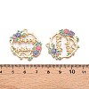Rack Plating Alloy Enamel Pendants LS-ENAM-N056-369KCG-02-3