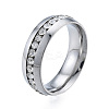 Crystal Rhinestone Flat Finger Ring RJEW-N043-11P-1