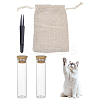 2Pcs Glass Bead Storage Tubes with Bamboo Caps for Cat Fur Storage AJEW-WR0002-82-1